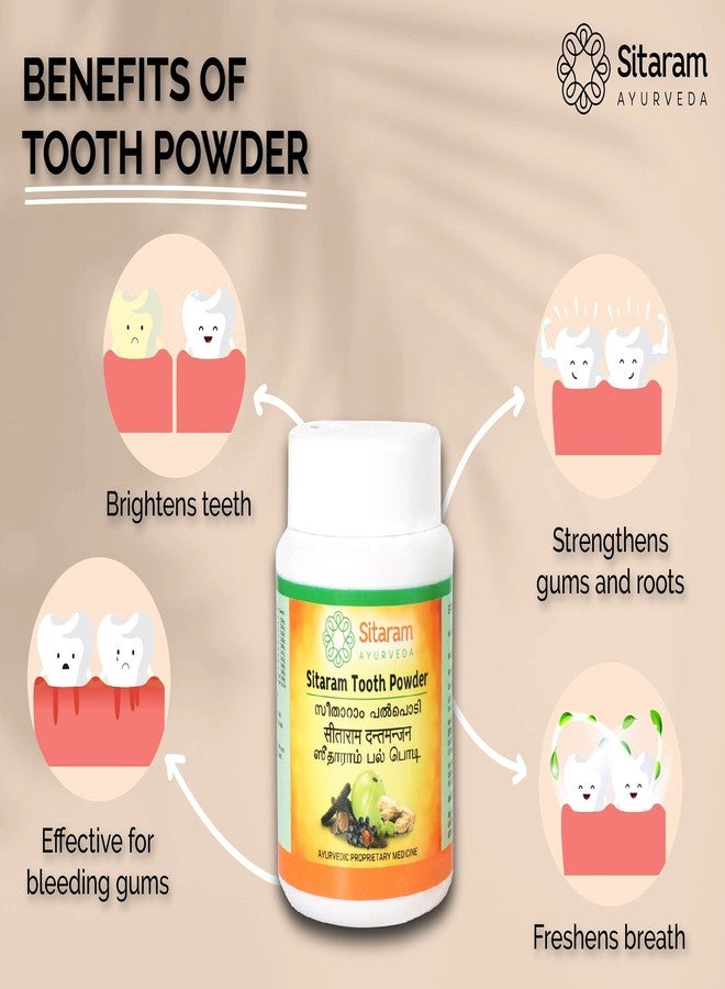 Sitaram Ayurveda Ayurvedic Tooth Powder 50gms | Teeth Whitening | Freshens Breath, Removes Stains, Herbal for Oral Health - Image 2
